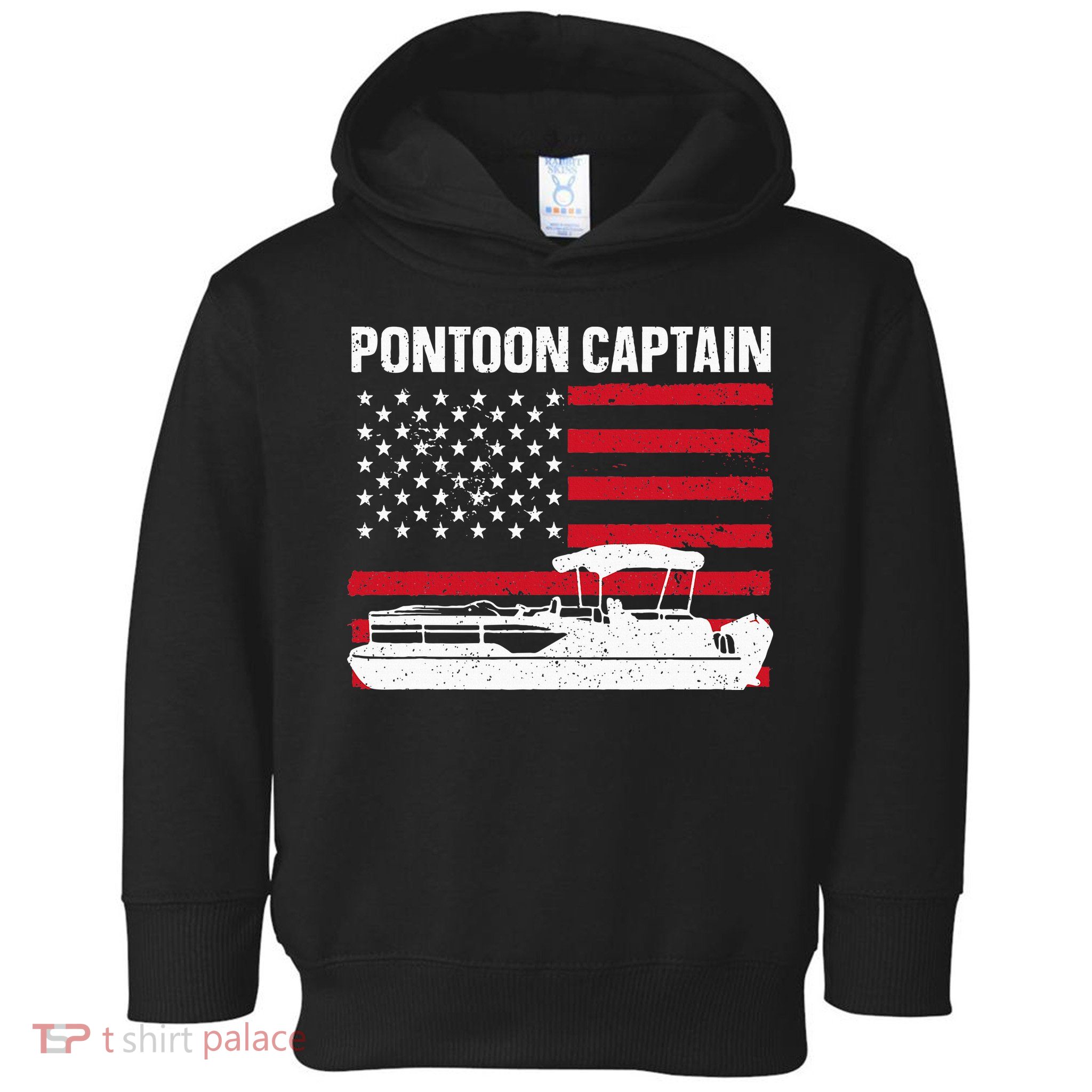 Cool Pontoon Captain Art Pontoon Boat Captain Toddler Hoodie