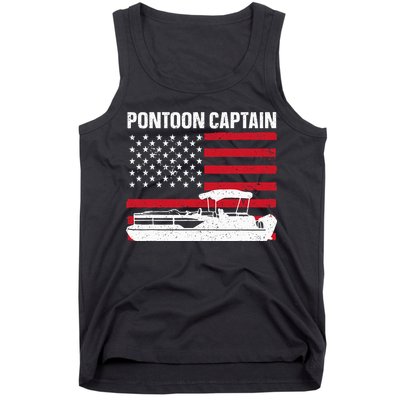 Cool Pontoon Captain Art Pontoon Boat Captain Tank Top