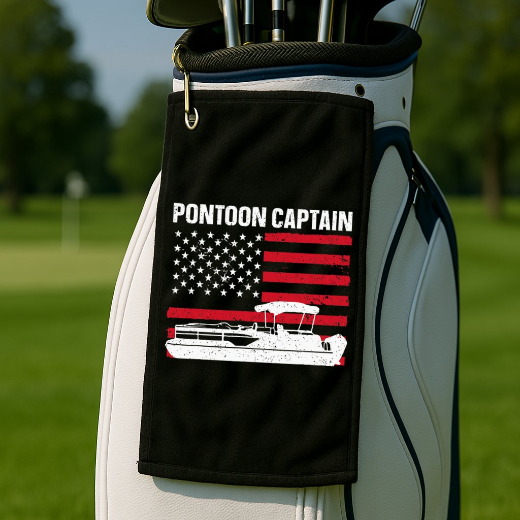 Cool Pontoon Captain Art Pontoon Boat Captain Golf Towel