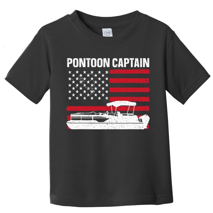 Cool Pontoon Captain Art Pontoon Boat Captain Toddler T-Shirt
