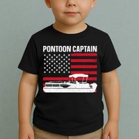 Cool Pontoon Captain Art Pontoon Boat Captain Toddler T-Shirt
