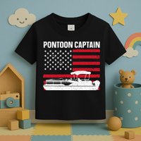 Cool Pontoon Captain Art Pontoon Boat Captain Toddler T-Shirt
