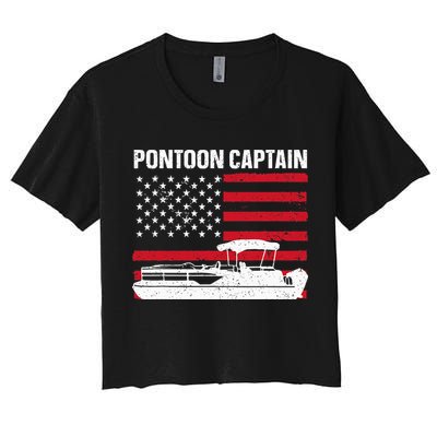 Cool Pontoon Captain Art Pontoon Boat Captain Crop Top