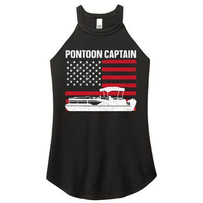Cool Pontoon Captain Art Pontoon Boat Captain Women's Perfect Tri Rocker Tank