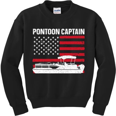 Cool Pontoon Captain Art Pontoon Boat Captain Kids Sweatshirt