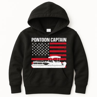 Cool Pontoon Captain Art Pontoon Boat Captain Kids Hoodie