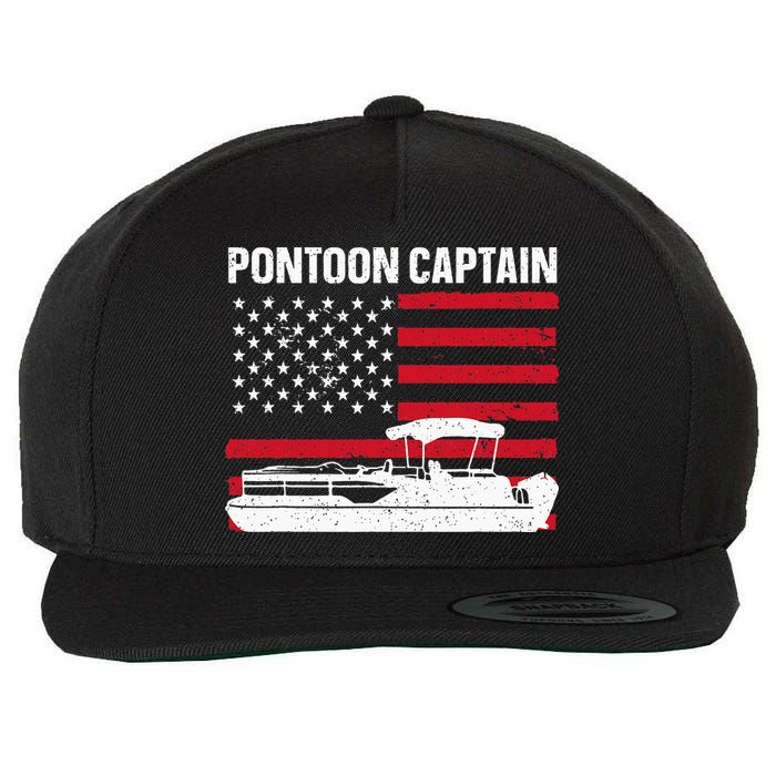 Cool Pontoon Captain Art Pontoon Boat Captain Wool Snapback Cap
