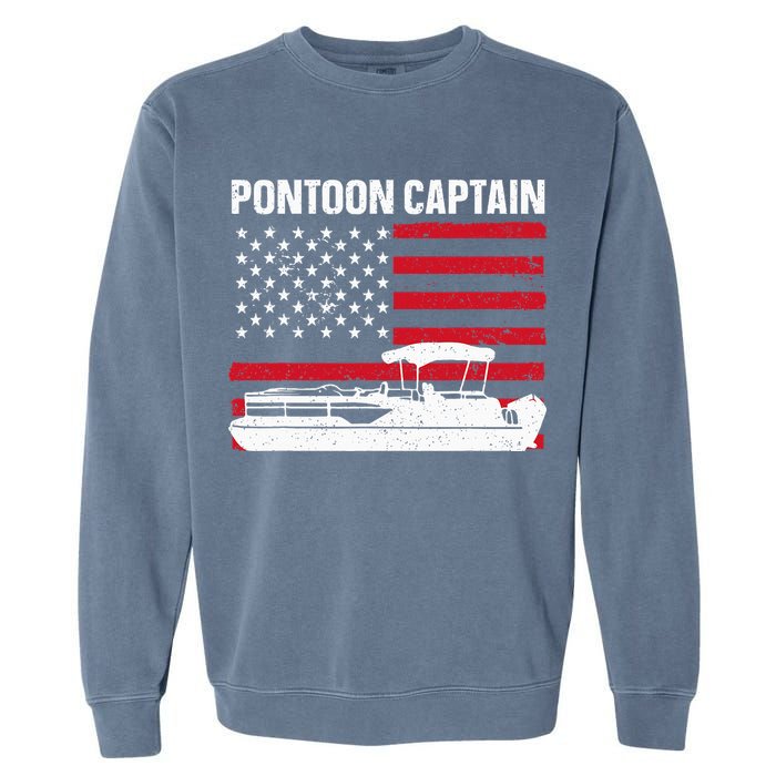 Cool Pontoon Captain Art Pontoon Boat Captain Garment-Dyed Sweatshirt