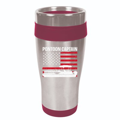 Cool Pontoon Captain Art Pontoon Boat Captain 16oz Travel Tumbler