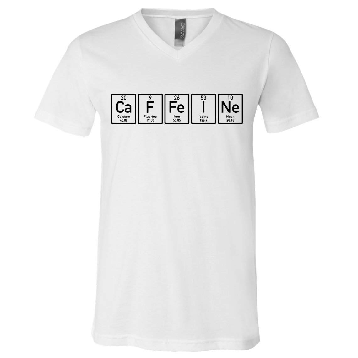 Caffeine Periodictable Coffee V-Neck T-Shirt