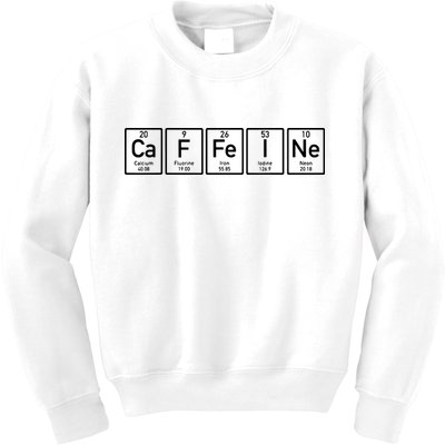 Caffeine Periodictable Coffee Kids Sweatshirt