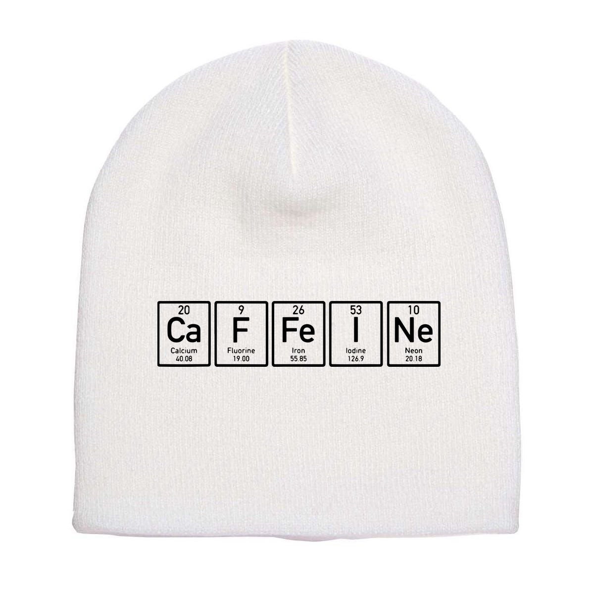 Caffeine Periodictable Coffee Short Acrylic Beanie
