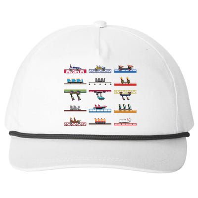 Cedar Poiint Coaster Cars Design Snapback Five-Panel Rope Hat