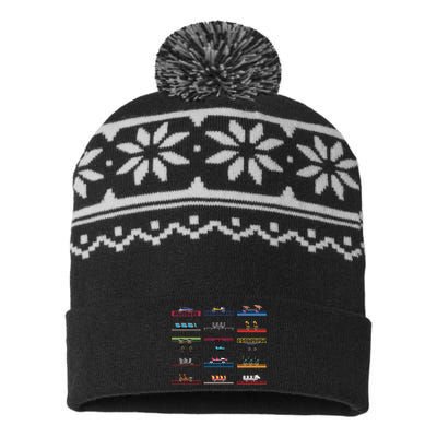 Cedar Poiint Coaster Cars Design USA-Made Snowflake Beanie