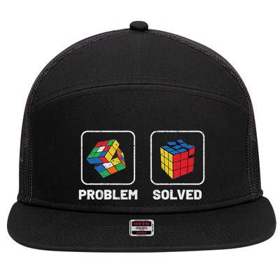Competitive Puzzle Cube Problem Solved Speed Cubing 7 Panel Mesh Trucker Snapback Hat