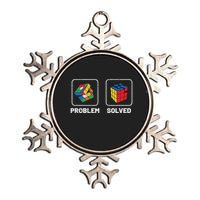Competitive Puzzle Cube Problem Solved Speed Cubing Metallic Star Ornament