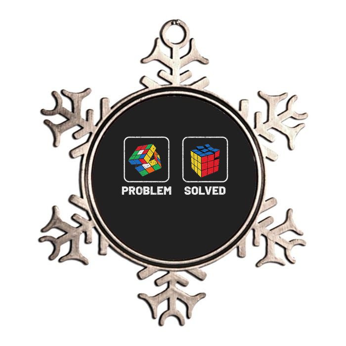Competitive Puzzle Cube Problem Solved Speed Cubing Metallic Star Ornament