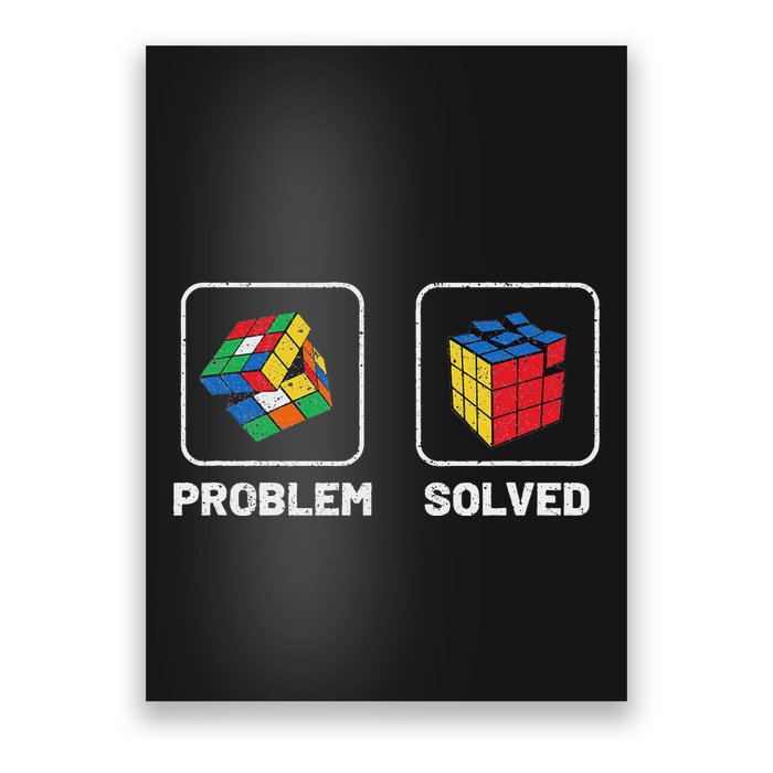 Competitive Puzzle Cube Problem Solved Speed Cubing Poster