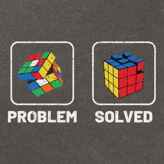 Competitive Puzzle Cube Problem Solved Speed Cubing Cotton Canvas Backpack