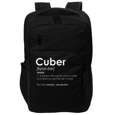 Competitive Puzzle Cuber definition Speed Cubing Vintage Impact Tech Backpack