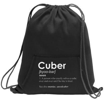 Competitive Puzzle Cuber definition Speed Cubing Vintage Sweatshirt Cinch Pack Bag