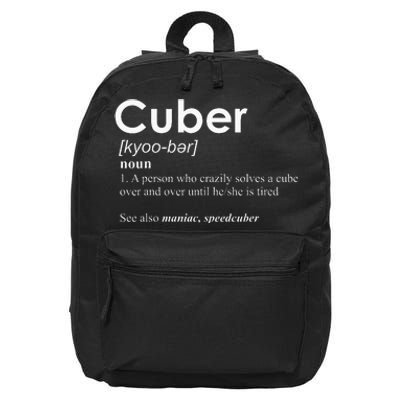 Competitive Puzzle Cuber definition Speed Cubing Vintage 16 in Basic Backpack