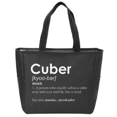 Competitive Puzzle Cuber definition Speed Cubing Vintage Zip Tote Bag