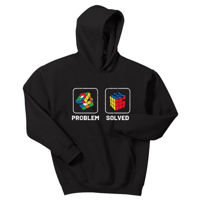 Competitive Puzzle Cube Problem Solved Speed Cubing Kids Hoodie