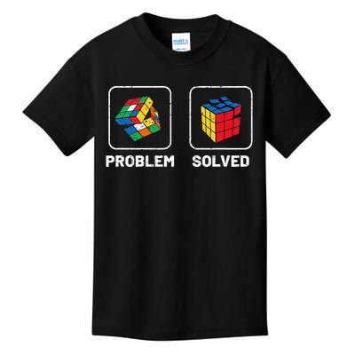 Competitive Puzzle Cube Problem Solved Speed Cubing Kids T-Shirt