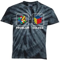 Competitive Puzzle Cube Problem Solved Speed Cubing Kids Tie-Dye T-Shirt