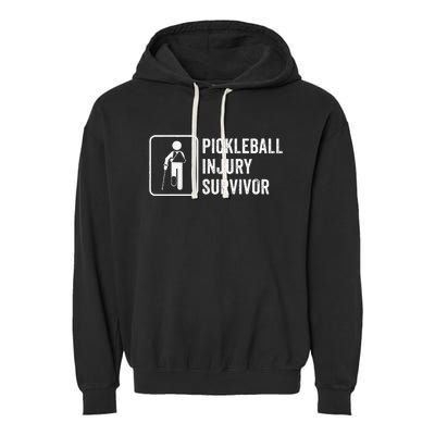 Cool Pickleball Coach With Saying Pickleball Injury Survivor Garment-Dyed Fleece Hoodie