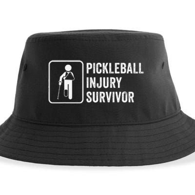 Cool Pickleball Coach With Saying Pickleball Injury Survivor Sustainable Bucket Hat