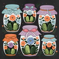 Canned Pickle Coquette Wildflower Canning Season Pickle Jar Cool Comfort Performance Bucket Hat