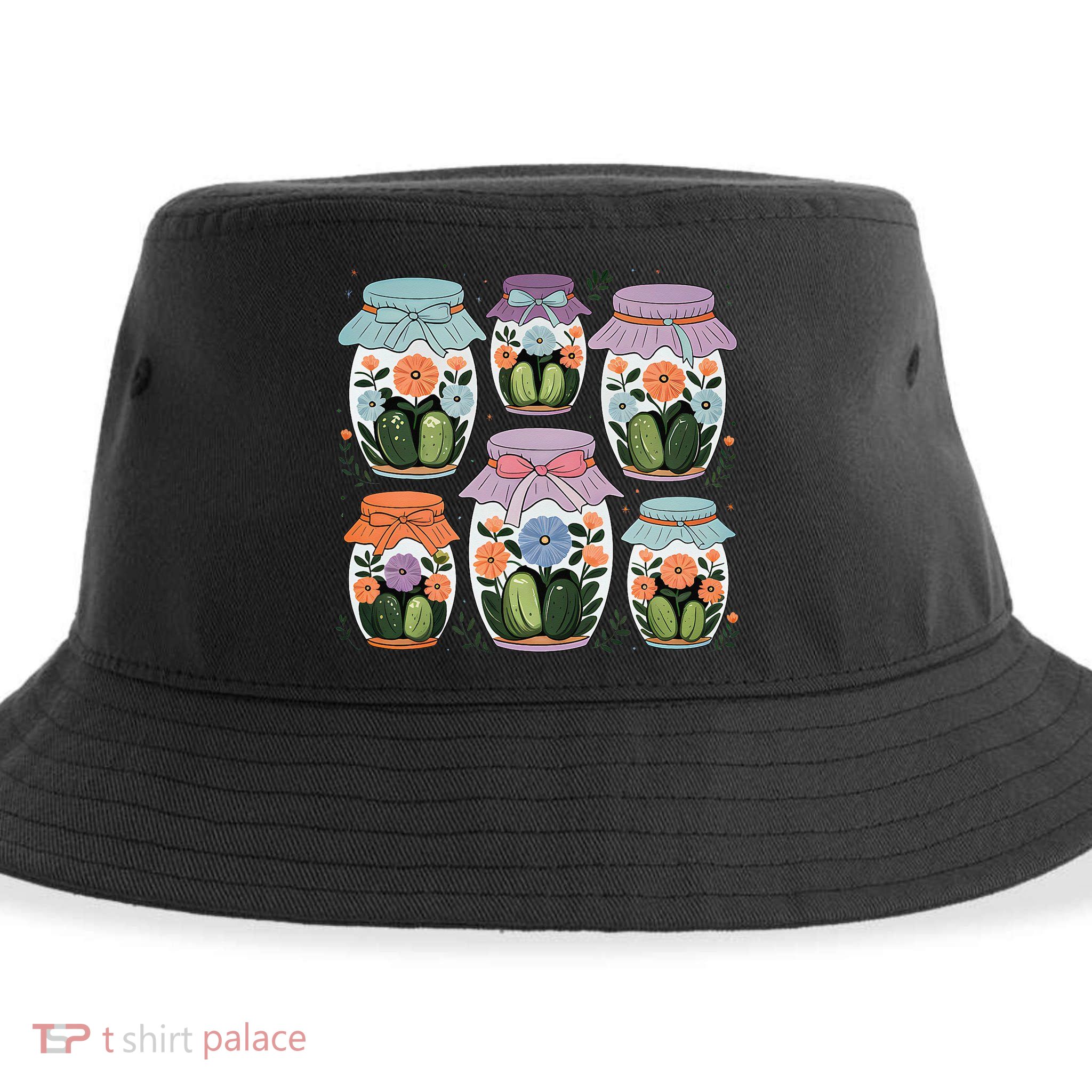 Canned Pickle Coquette Wildflower Canning Season Pickle Jar Sustainable Bucket Hat