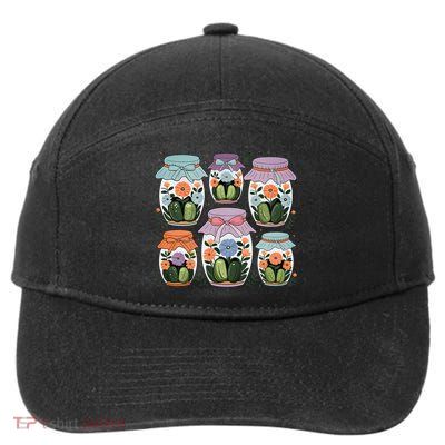 Canned Pickle Coquette Wildflower Canning Season Pickle Jar 7-Panel Snapback Hat