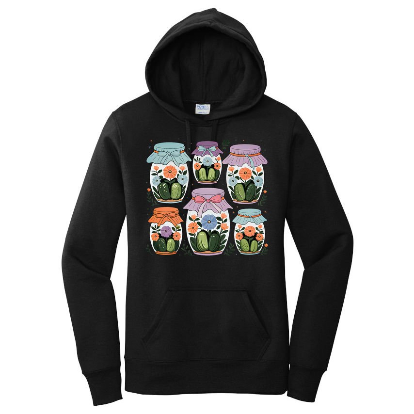 Canned Pickle Coquette Wildflower Canning Season Pickle Jar Women's Pullover Hoodie