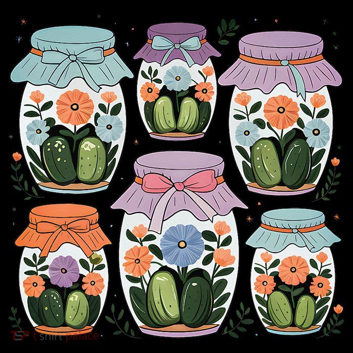 Canned Pickle Coquette Wildflower Canning Season Pickle Jar Premium T-Shirt