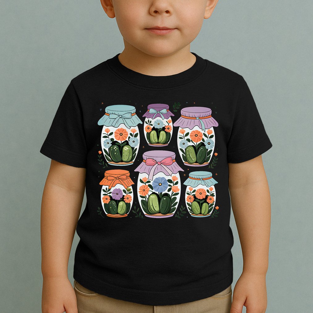 Canned Pickle Coquette Wildflower Canning Season Pickle Jar Toddler T-Shirt