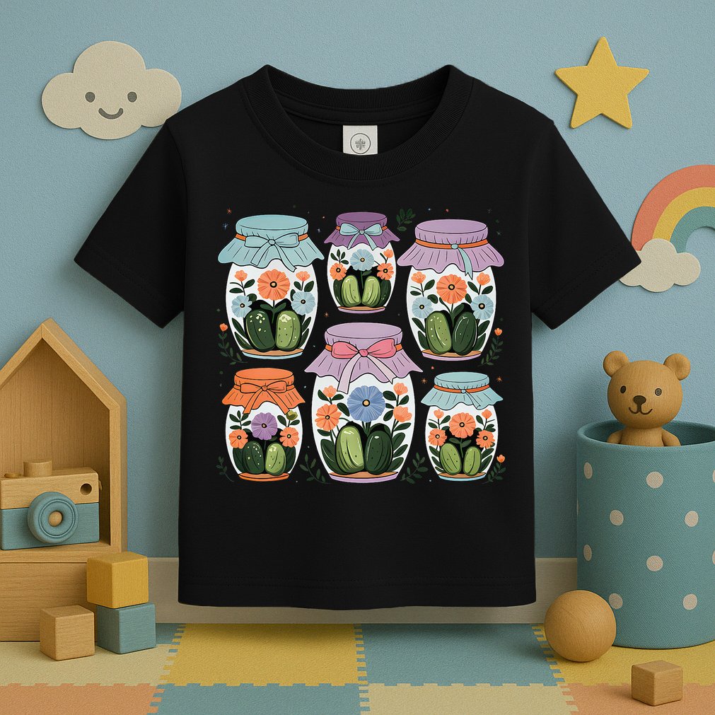 Canned Pickle Coquette Wildflower Canning Season Pickle Jar Toddler T-Shirt