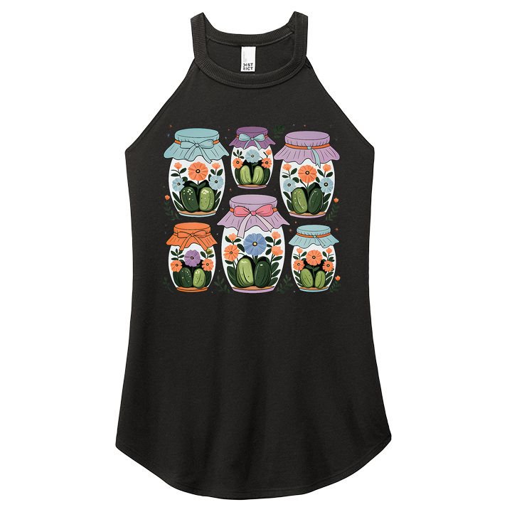 Canned Pickle Coquette Wildflower Canning Season Pickle Jar Women's Perfect Tri Rocker Tank