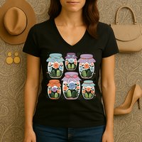 Canned Pickle Coquette Wildflower Canning Season Pickle Jar Women's V-Neck T-Shirt