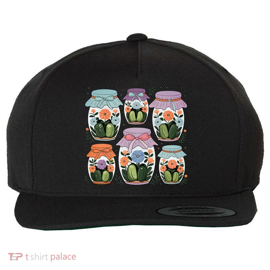 Canned Pickle Coquette Wildflower Canning Season Pickle Jar Wool Snapback Cap