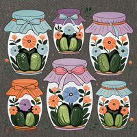 Canned Pickle Coquette Wildflower Canning Season Pickle Jar Cotton Canvas Backpack