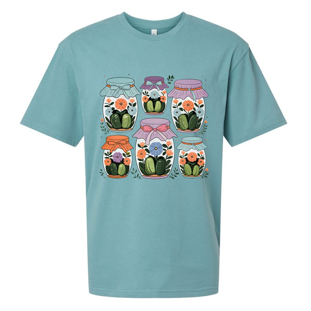 Canned Pickle Coquette Wildflower Canning Season Pickle Jar Sueded Cloud Jersey T-Shirt