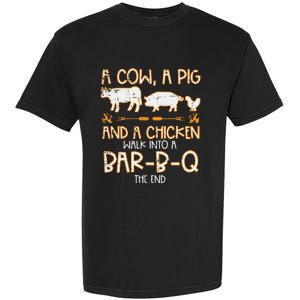 Cow Pig Chicken Walk Bar B Q Bbq Barbecue Grilling Garment-Dyed Heavyweight T-Shirt