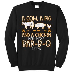 Cow Pig Chicken Walk Bar B Q Bbq Barbecue Grilling Sweatshirt