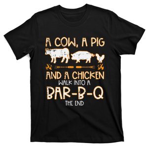 Cow Pig Chicken Walk Bar B Q Bbq Barbecue Grilling T-Shirt