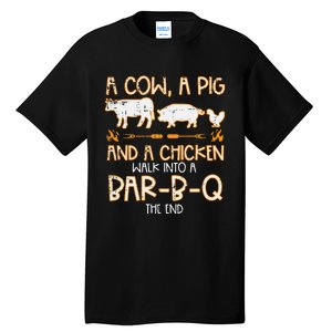 Cow Pig Chicken Walk Bar B Q Bbq Barbecue Grilling Tall T-Shirt