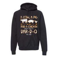 Cow Pig Chicken Walk Bar B Q Bbq Barbecue Grilling Premium Hoodie