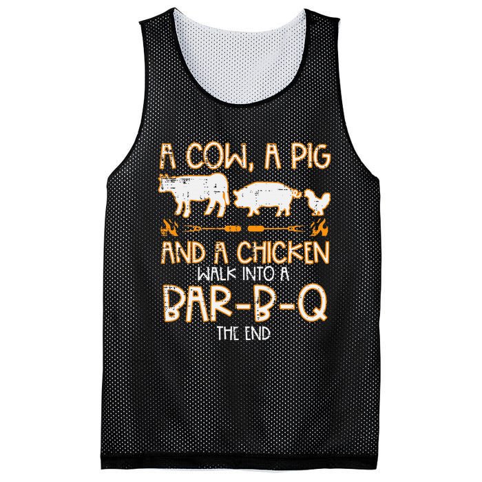 Cow Pig Chicken Walk Bar B Q Bbq Barbecue Grilling Mesh Reversible Basketball Jersey Tank